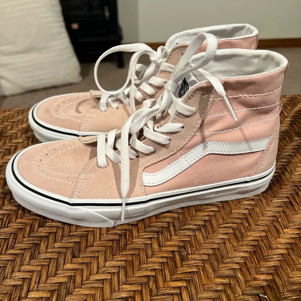 Vans Sk8-Hi Skate Shoes Sneakers Tapered Athletic Rose White Womens 9 Mens 7.5